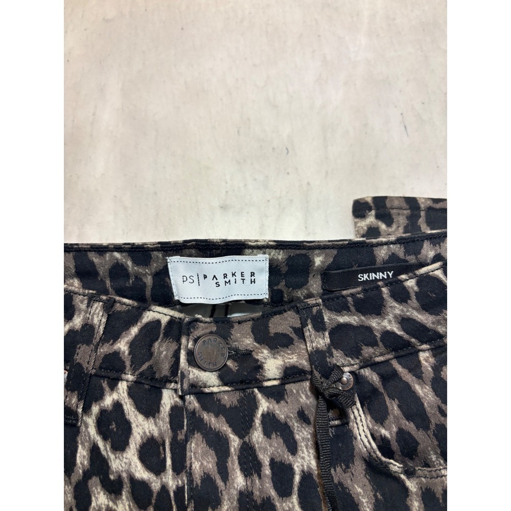 Parker Smith Night Cat Leopard Print Tuxedo Stripe Skinny Jeans Size 26 NWT - Picture 8 of 12